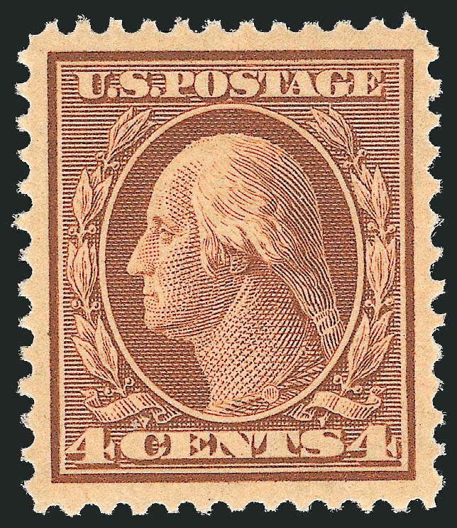 4c Orange Brown (334).> Mint N.H., pretty shade and impression, wide and balanced margins, Extremely Fine Gem, with 2005 P.S.E. certificate (XF-Superb 95 SMQ $625.00)