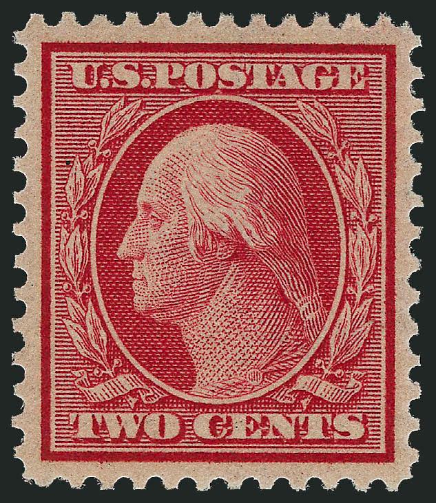 2c Carmine, Bluish (358).> Mint N.H., flawless centering with choice margins, deep rich color, Extremely Fine Gem, with 2010 P.S.E. certificate (XF-Superb 95 SMQ $1,700.00), a very high-end example for the
grade