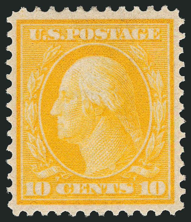 10c Yellow, Bluish (364).> H.r., beautiful glowing color, fresh and crisp, Very Fine, with 1975 A.P.S. certificate