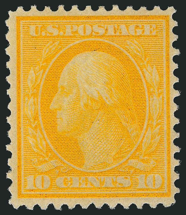 10c Yellow, Bluish (364).> Faintly hinged, exceptionally strong color, Very Fine, with 1986 P.F. and 2009 P.S.E. certificates