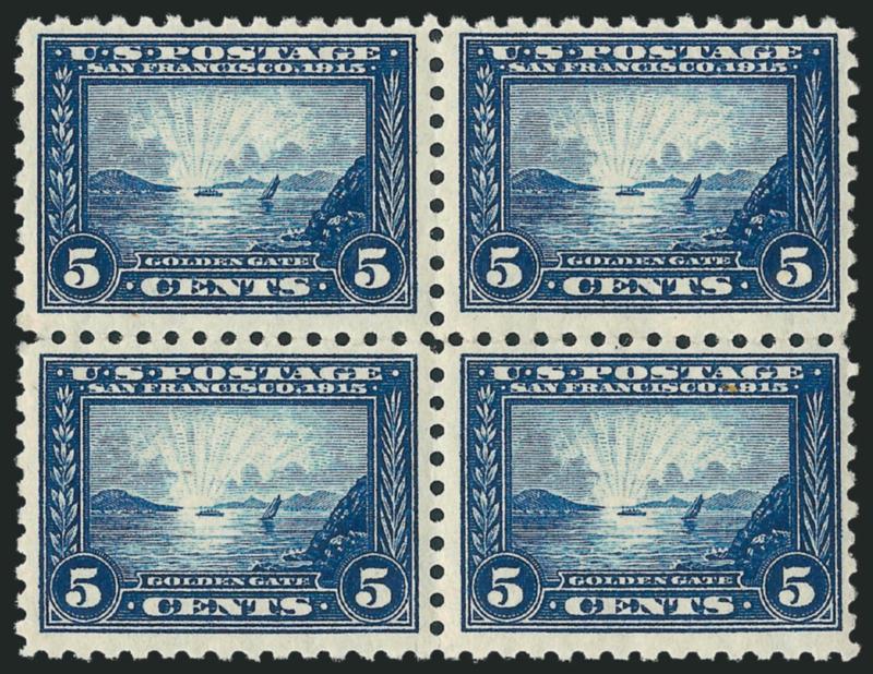 5c Panama-Pacific, Perf 10 (403).> Mint N.H. block of four, right pair gum wrinkle, otherwise Fine-Very Fine
