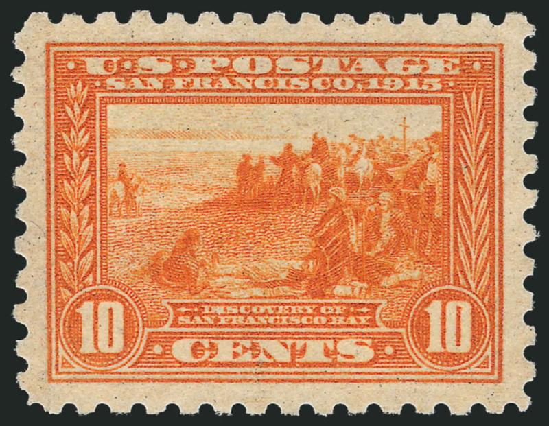 10c Panama-Pacific, Perf 10 (404).> Lightly hinged, perfectly centered with wide and balanced margins all around, vibrant color, Extremely Fine