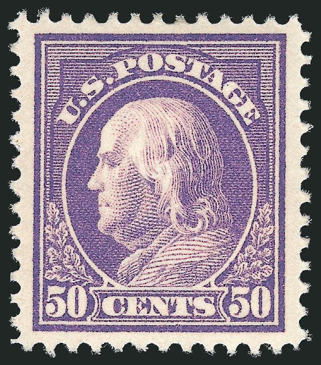 50c Violet (421).> Lightly hinged, choice centering, fresh and Extremely Fine, with 2010 P.S.E. certificate (OGph, XF 90 SMQ $475.00)