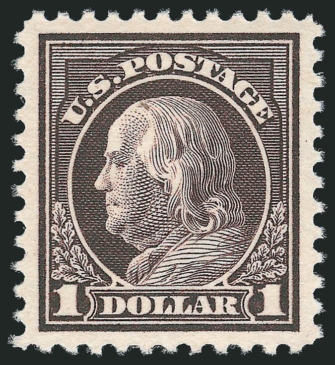 $1.00 Violet Brown (518).> Mint N.H., perfectly balanced margins, pristine color on crisp paper, Extremely Fine Gem, with 2010 P.S.E. certificate (Superb 98 SMQ $2,000.00)
