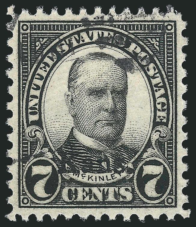 7c Kans. Ovpt. (665).> Deep shade on bright paper, perfectly centered with wide margins for this difficult issue, unobtrusive duplex cancel at top, Extremely Fine Gem, with 2010 P.S.E. certificate (Superb 98
SMQ $700.00), this is the highest grade a