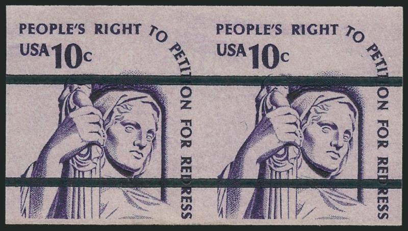 10c Contemplation of Justice, Imperforate Coil, Dull Gum, Untagged (1617c).> Mint N.H. pair, large margins to clear, rich colors, Very Fine, with 2010 P.F. certificate, offered to the market for the first time,
this variety was the subject of a front