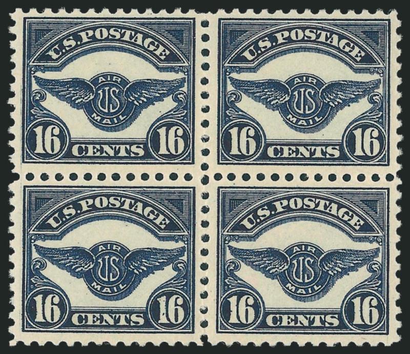 16c Dark Blue, 1923 Air Post (C5).> Mint N.H. block of four, slight natural gum skips, Very Fine