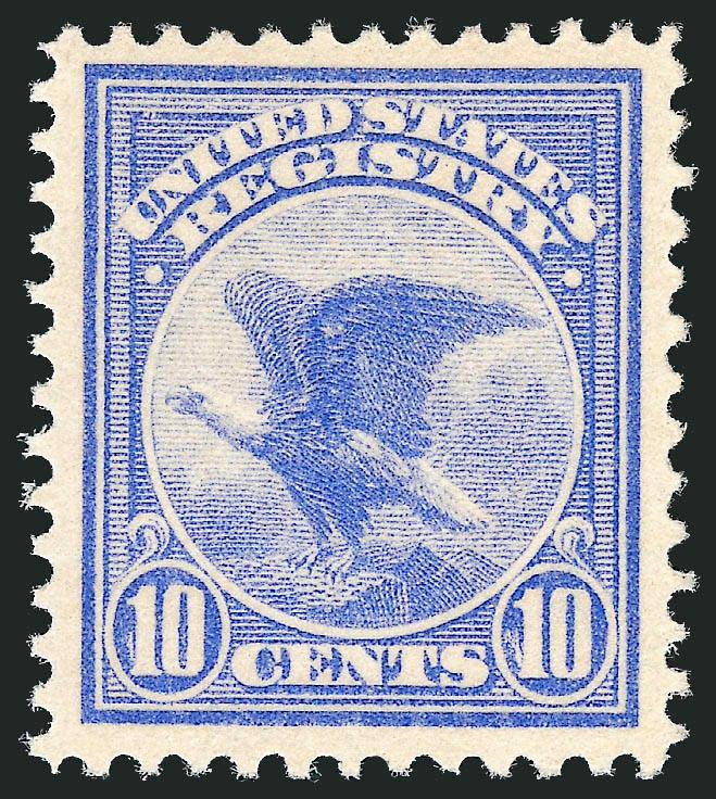 10c Ultramarine, Registration (F1).> Mint N.H., bright and fresh, Extremely Fine, with 2003 P.F. certificate