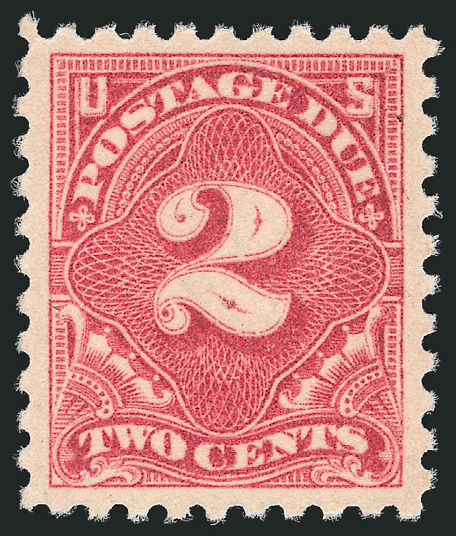 2c Dull Rose (J53a).> Mint N.H., brilliant color, wide and balanced margins, Extremely Fine, with 2010 P.S.E. certificate (XF 90 SMQ $300.00)