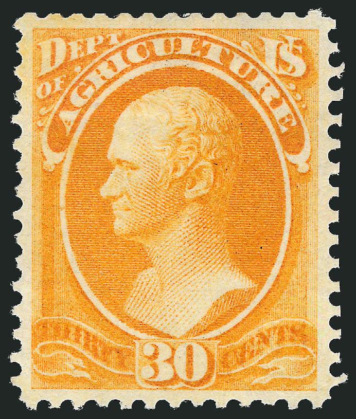 30c Agriculture (O9).> Original gum, handsomely centered with vivid color, fresh and Extremely Fine, with 2000 P.S.E. certificate