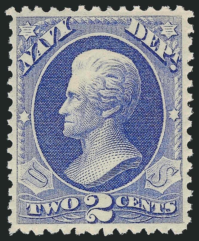 2c Navy (O36).> Mint N.H., exceptionally well-centered, bright color, Extremely Fine, with 2008 P.S.E. certificate (XF 90 unlisted N.H. SMQ $325.00 as hinged)