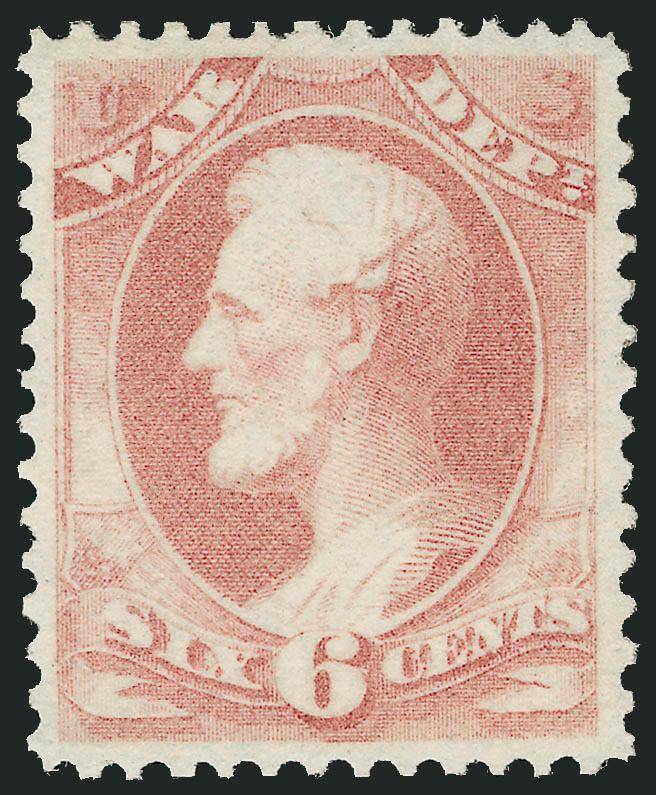 6c War (O86).> Unused (regummed), brilliant color, almost perfectly centered, Extremely Fine