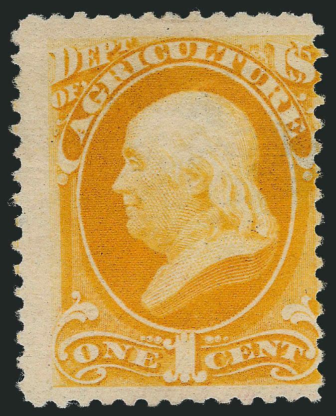 1c Agriculture, Soft Paper (O94).> Without gum as issued, thin spot, perfs cut in at right, but this is a chance to get $6,000 catalogue value for less than $500