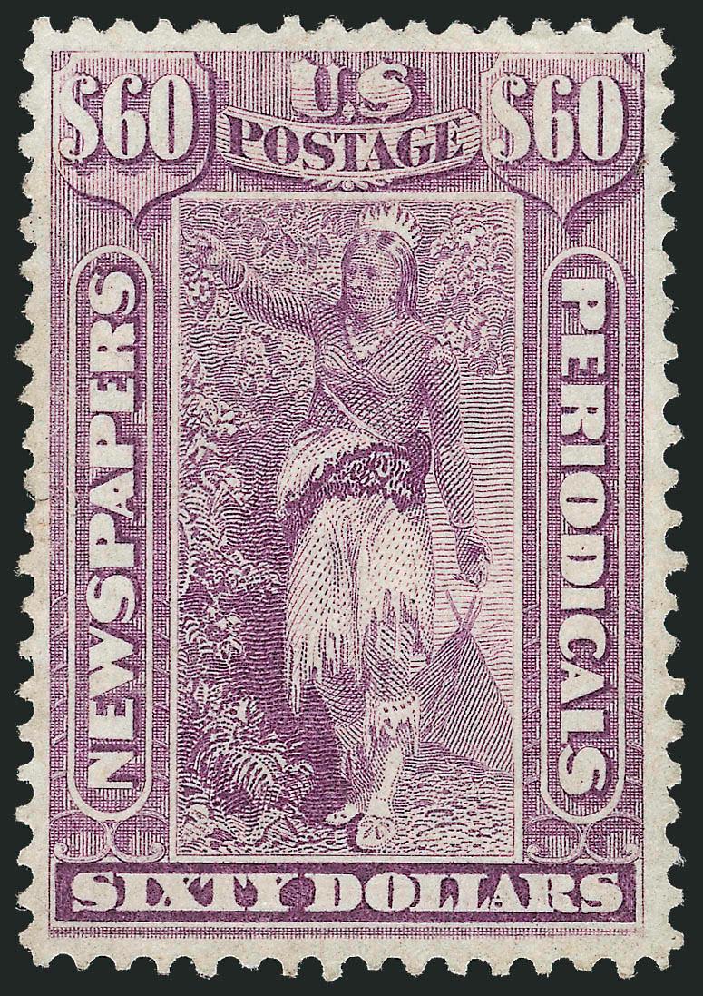 $60.00 Violet, 1875 Issue (PR32).> Unused (no gum), bright color, wide margins and choice centering, Very Fine