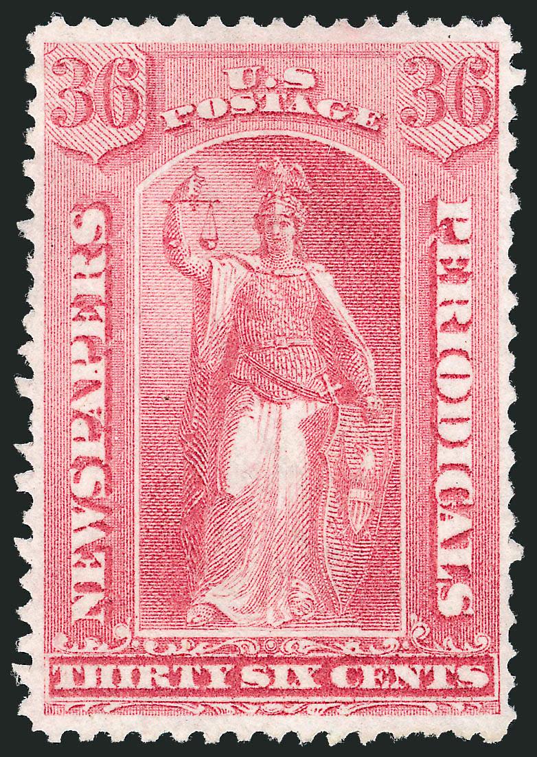 36c Pale Rose, 1875 Special Printing (PR42).> Without gum as issued, excellent centering and color, some of the usual slightly irregular perfs as so often seen on these Special Printings, otherwise Very Fine
and choice, only 330 sold, with 1974 and 2