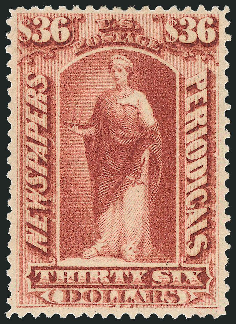 $36.00 Indian Red, 1879 Issue (PR77).> Original gum, beautiful color and attractively centered, Very Fine, with 1997 P.F. certificate