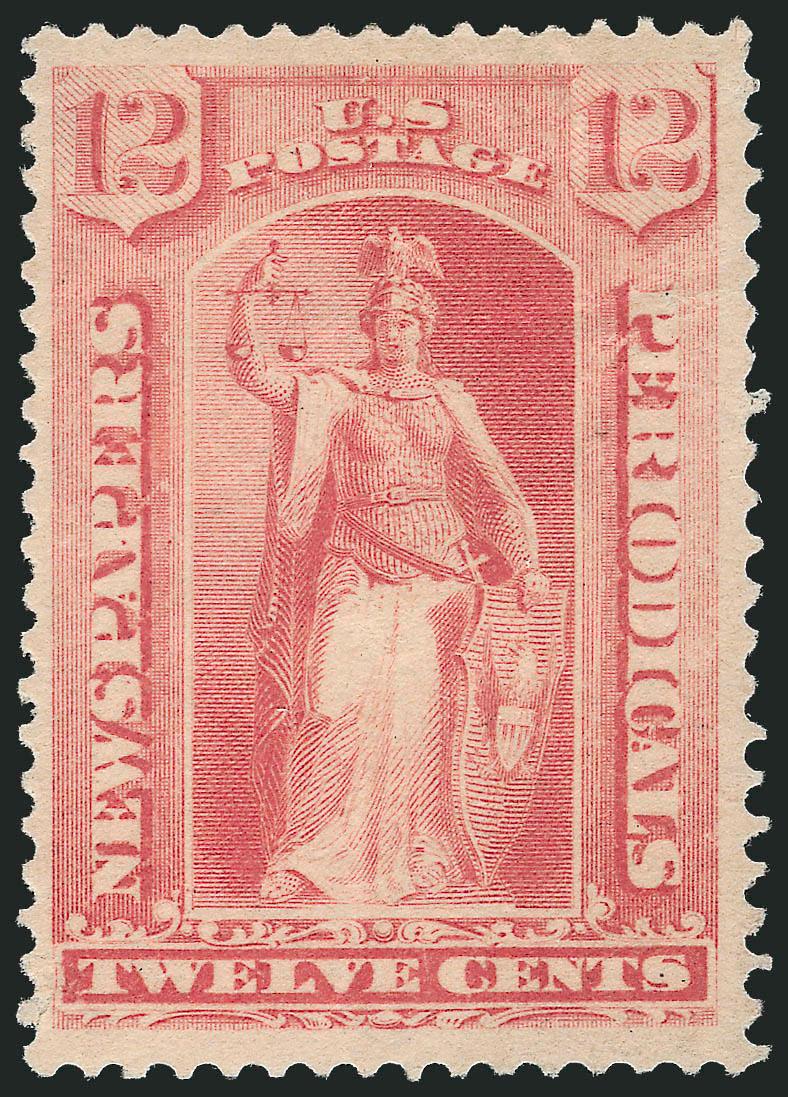 12c Pink, 1894 Issue (PR95).> Original gum, classic soft pastel shade of the First Bureau Newspaper Issue, reperfed at left and couple tiny faults, Very Fine appearance, with 2002 P.S.E. certificate