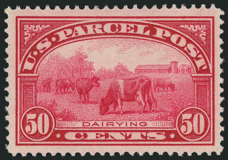 50c Parcel Post (Q10).> Mint N.H., brilliant color, detailed impression, Extremely Fine, with 2006 P.S.E. certificate (XF 90 SMQ $1,250.00)