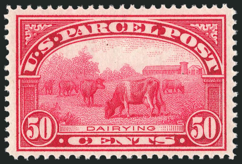 50c Parcel Post (Q10).> Lightly hinged, wide margins and attractive centering, vivid color on bright white paper, Very Fine and choice, with 2010 P.S.E. certificate (OGph, VF-XF 85 SMQ $290.00)