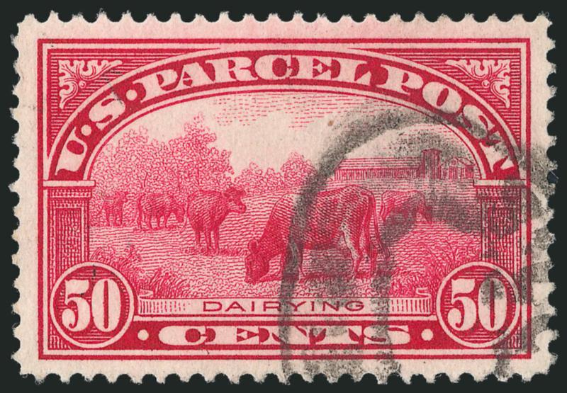 50c Parcel Post (Q10).> Wide margins of near Jumbo proportions, double oval cancel, Extremely Fine Gem, with 2010 P.S.E. certificate (XF-Superb 95 SMQ $365.00)