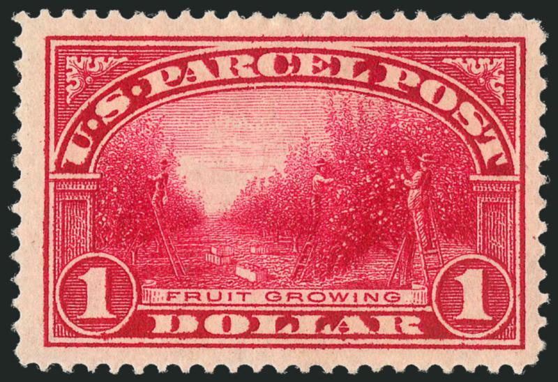 $1.00 Parcel Post (Q12).> Jumbo margins and almost perfectly centered, rich color, slight gum disturbance from hinge removal, Extremely Fine