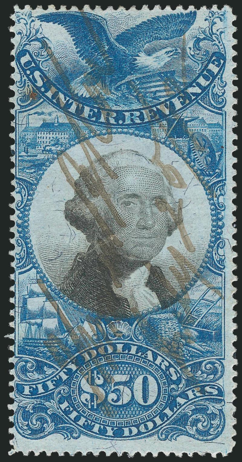 $10.00-$50.00 Second Issue Revenues (R128-R131).> Rich colors, neat ms. cancels, couple minor flaws, Fine-Very Fine appearance