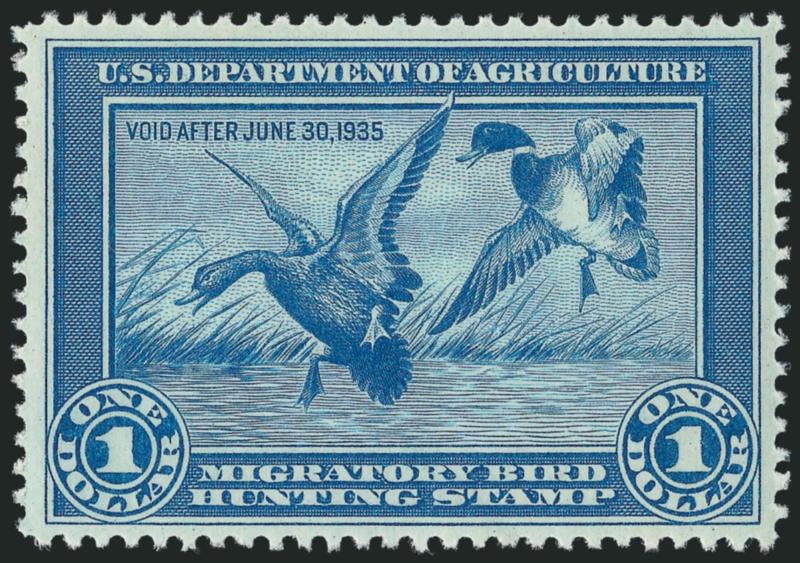 $1.00 1934 Hunting Permit (RW1).> Mint N.H., fresh, Very Fine and choice, with 2010 P.S.E. certificate for block of four