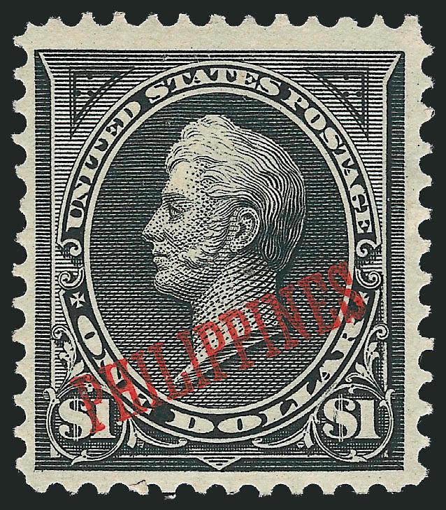 PHILIPPINES, 1901, $1.00 Black, Ty. II (223A).> Large margins, fresh, Fine and scarce