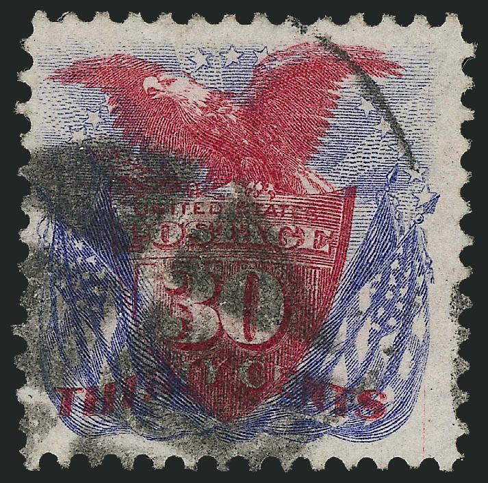 3c-30c 1869 Pictorial (114-117, 119-121).> Variety of cancels, 10c and 12c with red corks, mostly choice margins, 3c and 6c particularly well-centered, Fine-Extremely Fine, 3c with 2007 P.S.E. certificate and
three P.F. certificates for others, the 3