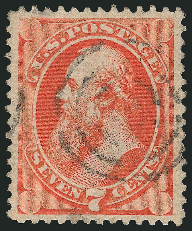 1c-10c 1870 Bank Note Grills (134-136, 138-139).> Variety of cancels, 2c red cork, well-centered, several exceptionally so, 3c creases, 10c reperfed at left, Very Fine-Extremely Fine appearance