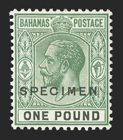 S.G. 115s-25s, 1921 ½p-£1 King George V, with overprinted or perforated Specimen cplt., an uncommonly choice set, well centered and exceedingly fresh, o.g., each with just a
tiny hinge mark, very fine (Scott 70S-84S $500.00).