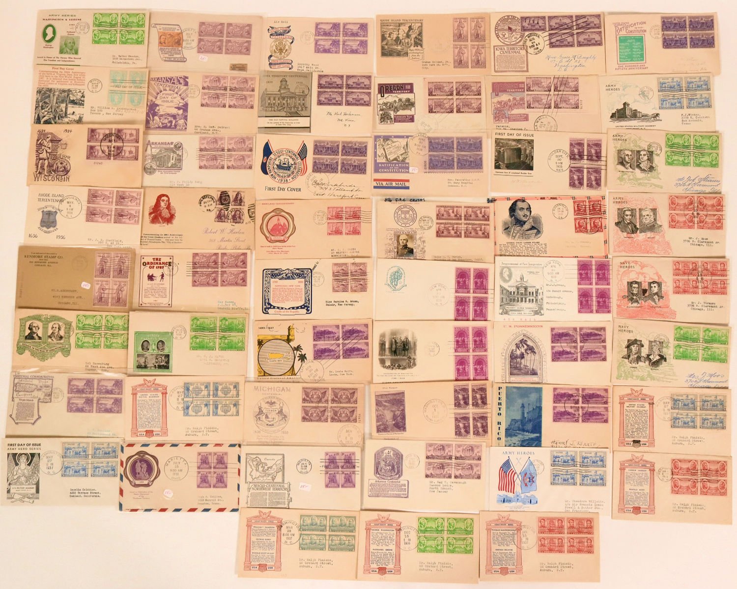 30 First Day of Issue Stamps Set 1949-1963