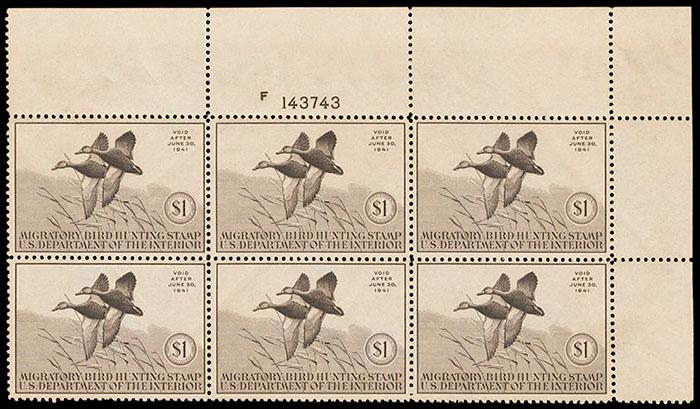 Five 20c OHIO State Bird and Flower Stamp Vintage Unused US