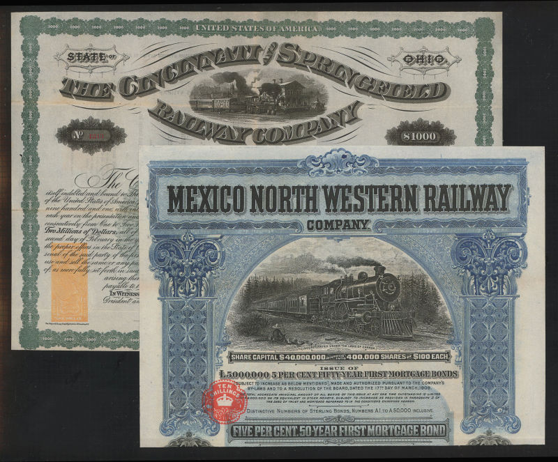 New York, Chicago and St. Louis Railroad Company (1940 kleiner 100 Shares)  - antique Bond, historic Stock Certificate from New York