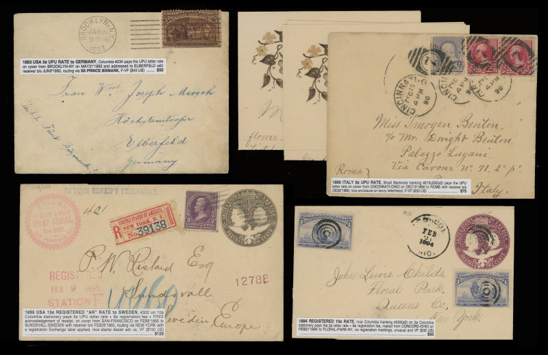ENTIER POSTAL enveloppe 1893 NEW YORK Etats-Unis carte postale