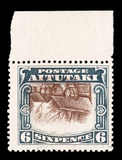 32 var., 1920 6p Slate and red brown, Center Inverted, fresh top sheet-margin example, nicely centered, o.g., lightly hinged, very fine while both the Scott and Stanley
Gibbons catalogs categorize stamps from this issue with inverted centers as