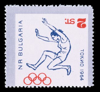 1367 var., 1964 2s Olympic Games, Olympic Rings and Denomination Inverted, an extremely rare example of this error which, despite its existence being well known for quite some
time, remains unlisted in the major auction catalogs, fresh colors, c