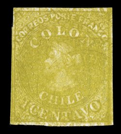 11a, 1862 1c Lemon yellow, London print, double impression, one inverted, a lovely unused example of this distinctive error, with a strong inverted second impression, bright
vivid color, four ample to large margins, very fine priced only as use
