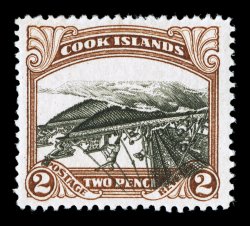 Formerly 86a, 1932 2p Brown and black, Center Inverted, perforated 14, exceptionally well centered, strong fresh colors, o.g., lightly hinged, very fine (S.G. 101a
var.).