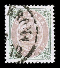 17b, 1871 3s Gray and bright lilac, Inverted Frame, an attractive used example of this seldom seen and rare variety, extraordinarily well centered and margined, warm colors,
portion of town c.d.s. dated 1872, small thin spot in top margin of lit