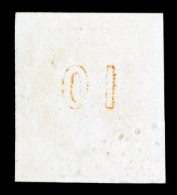 35b, 1870 10l Light red orange on greenish, 10 numeral on reverse Inverted and Reversed, a gem example of this unusual and rarely seen error, possessing outstanding physical
qualities, including four exceptionally large margins, stunningly ric