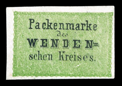 L3d, 1863 (4k) Yellow green and black, Background Inverted, fresh mint single in this scarcer shade, strong color, ample to large margins all around, full o.g., very fine 1954
RPS certificate (Michel 2bK).