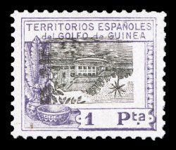 206a, 1924 1P Dark violet and black Nipa House, Center Inverted, wonderfully fresh, near perfect centering, o.g., barest trace of hinging, extremely fine neat experts
handstamp.