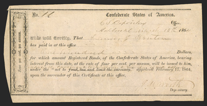 NC. Hillsboro. $400. March 10, 1864. NC-69. Richmond Type 1C. No. 16. IDR Plate Form, page 253. Hillsboro in 1864 is now spelled Hillsborough, as was changed by the Legislature
to revert to original spelling. Extremely Fine, with pi