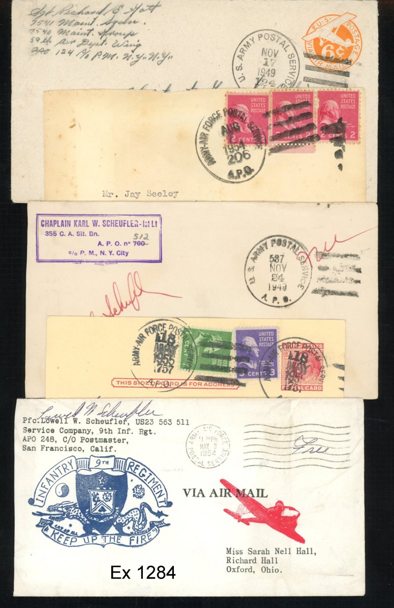 MILITARY COVER APO 75 1954 US ARMY 